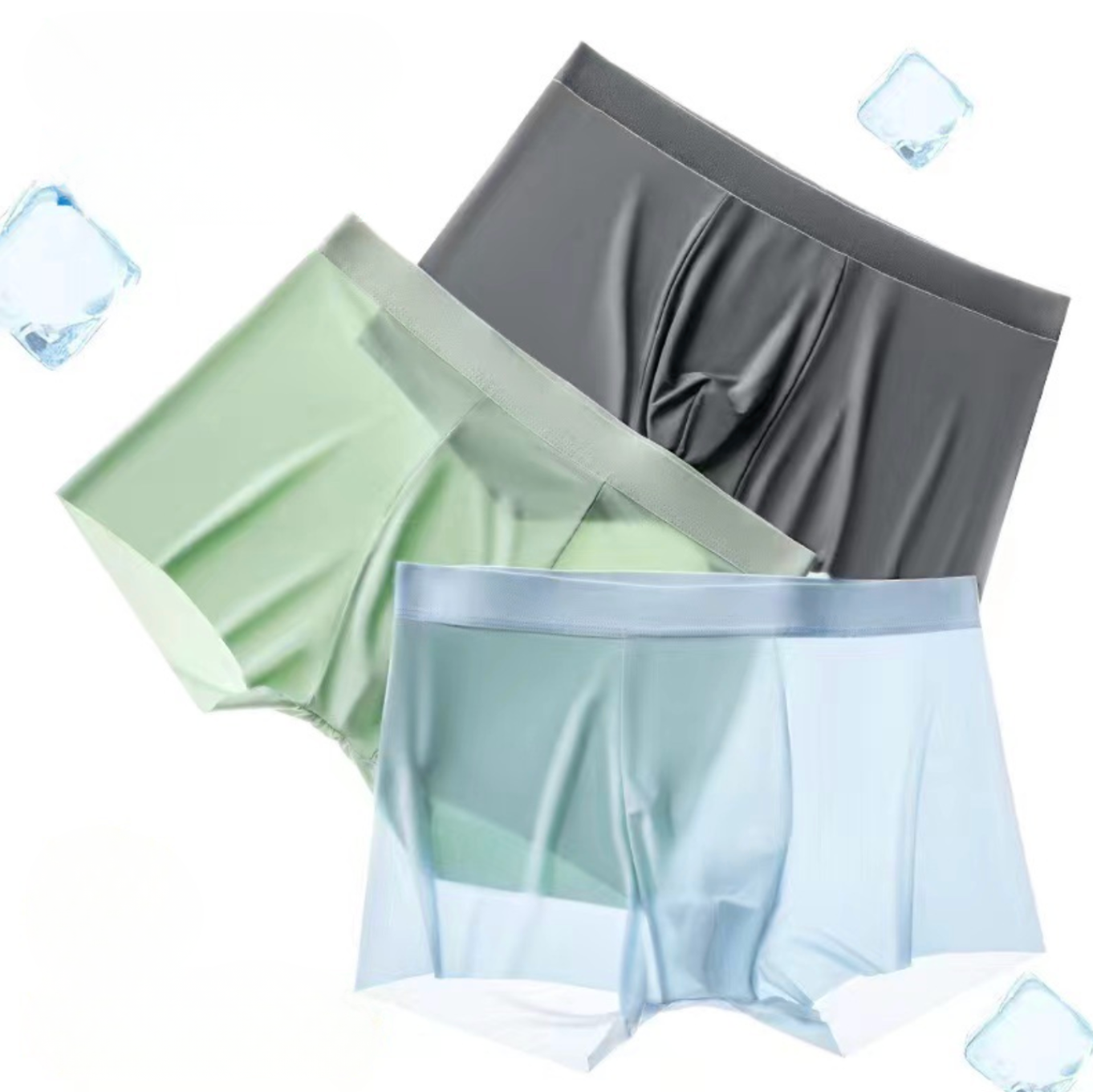 Ice Silk Seamless Boxer Shorts