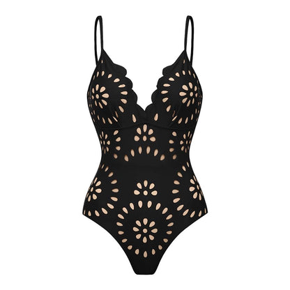 FLORAYA Noir Dotted Chic Swimsuit Set