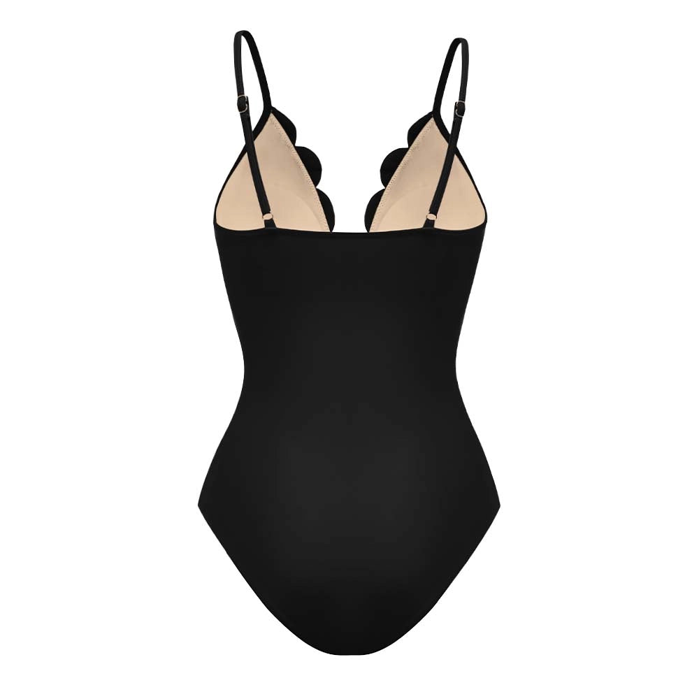 FLORAYA Noir Dotted Chic Swimsuit Set