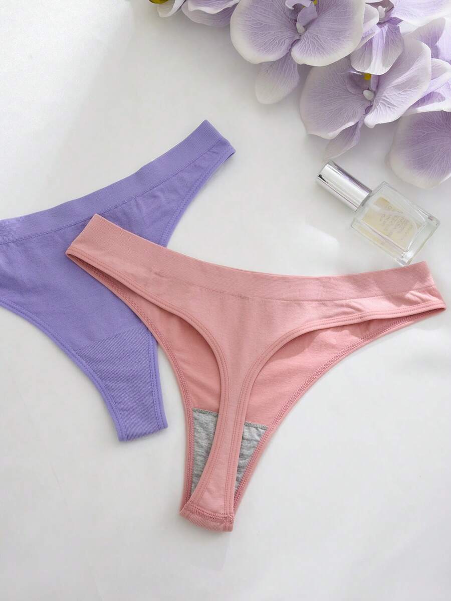 Cotton High-Cut Thong - 9 pieces