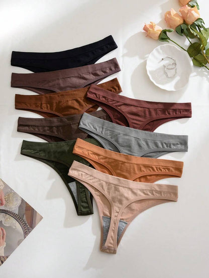 Cotton High-Cut Thong - 9 pieces