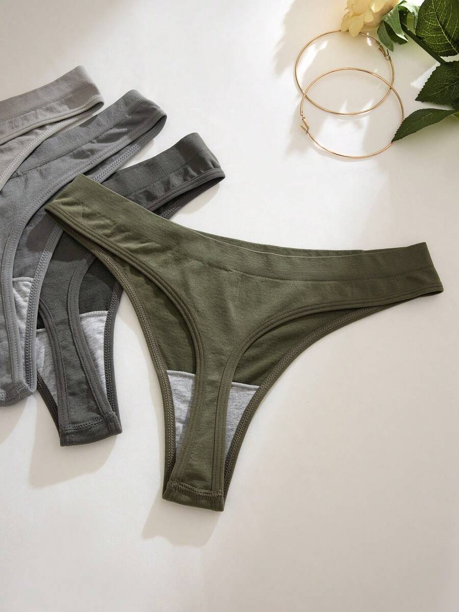 Cotton High-Cut Thong - 9 pieces