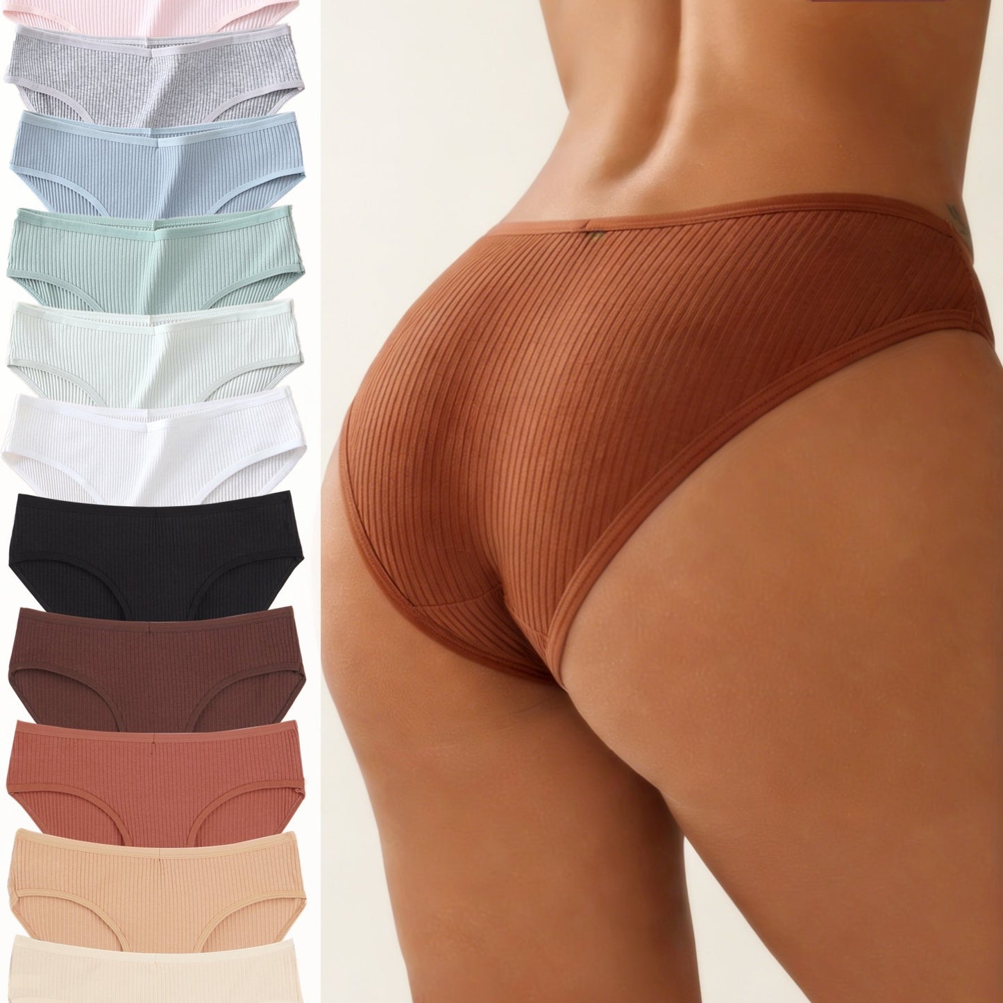 8-Pack Ribbed Bikini Briefs