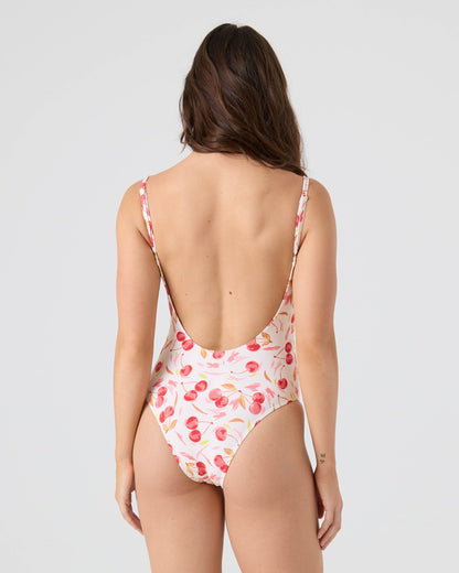 Cherry On Top Low Back One Piece Swimsuit