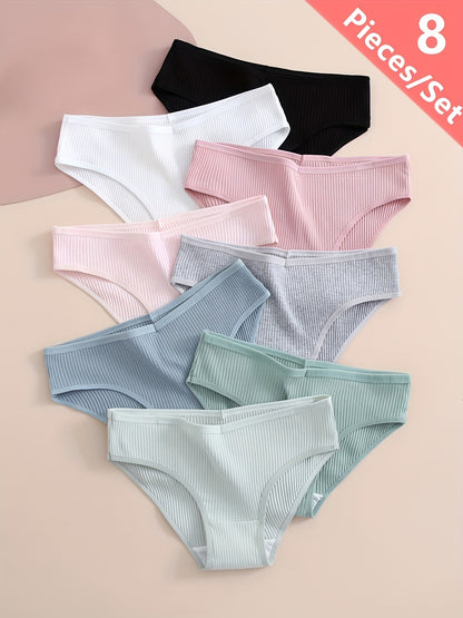 8-Pack Ribbed Bikini Briefs
