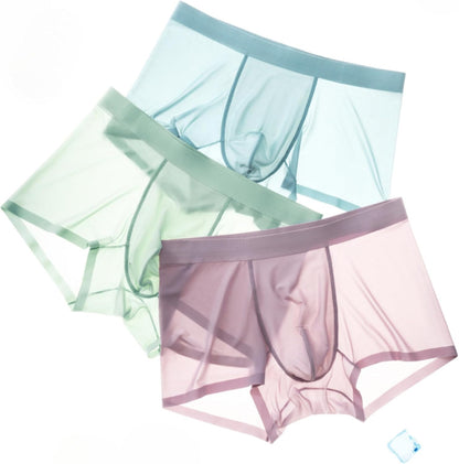 Ice Silk Seamless Boxer Shorts