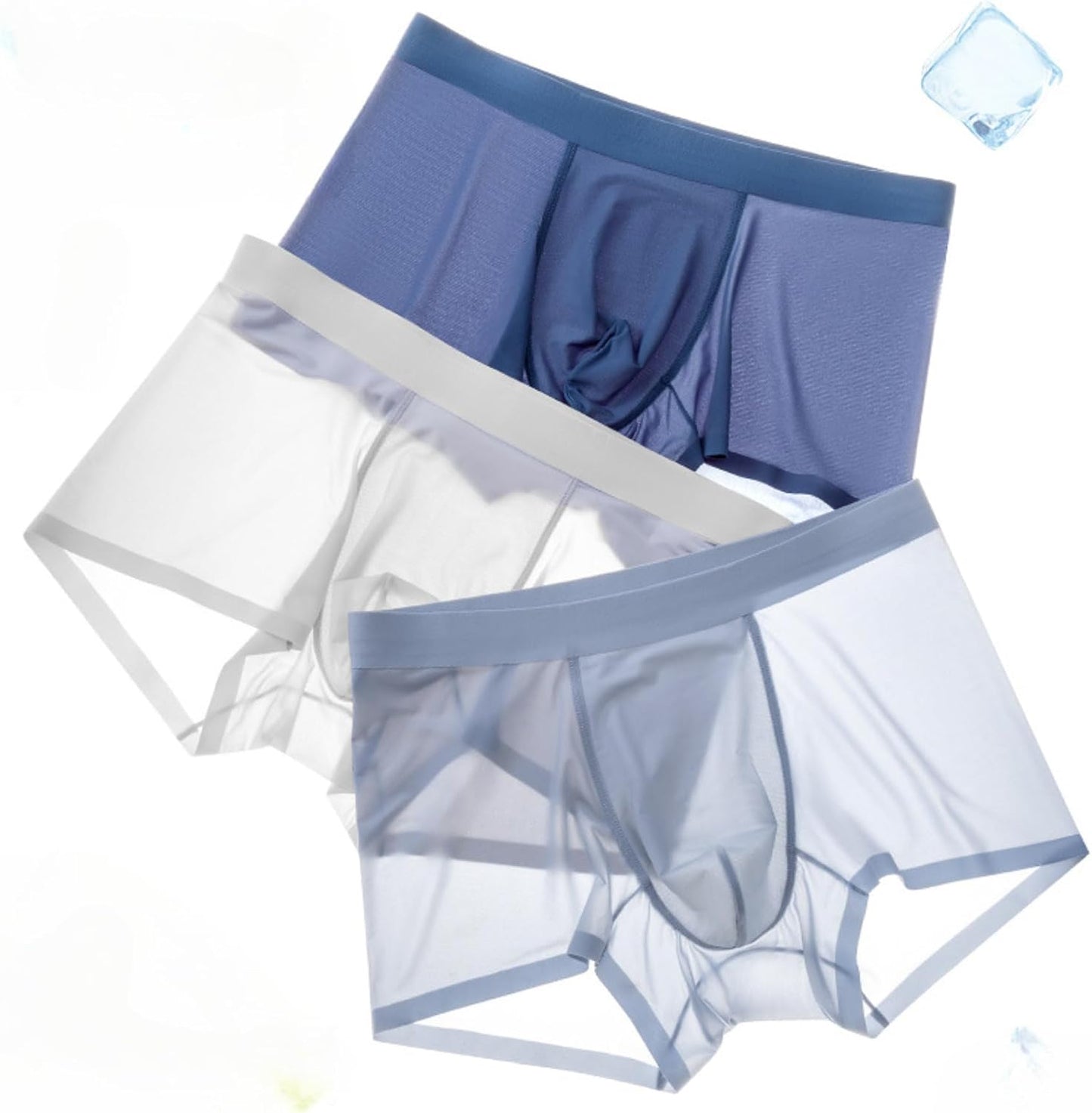 Ice Silk Seamless Boxer Shorts