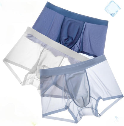 Ice Silk Seamless Boxer Shorts