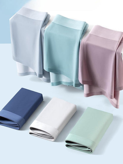 Ice Silk Seamless Boxer Shorts