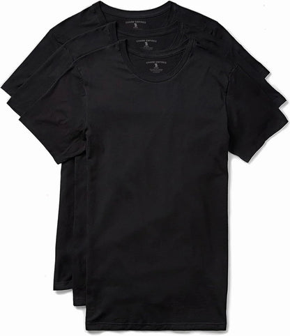 Trailblazer Slim Fit White and Black T-Shirts (3 Pack) Crewneck No Shrink Undershirts