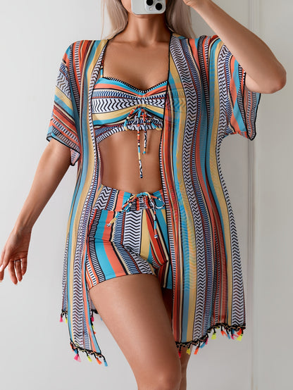 Goa Striped Bikini Swimsuit - 3pcs