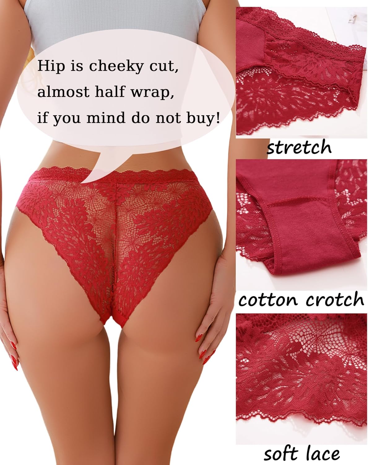 Lace Trim Cotton Briefs