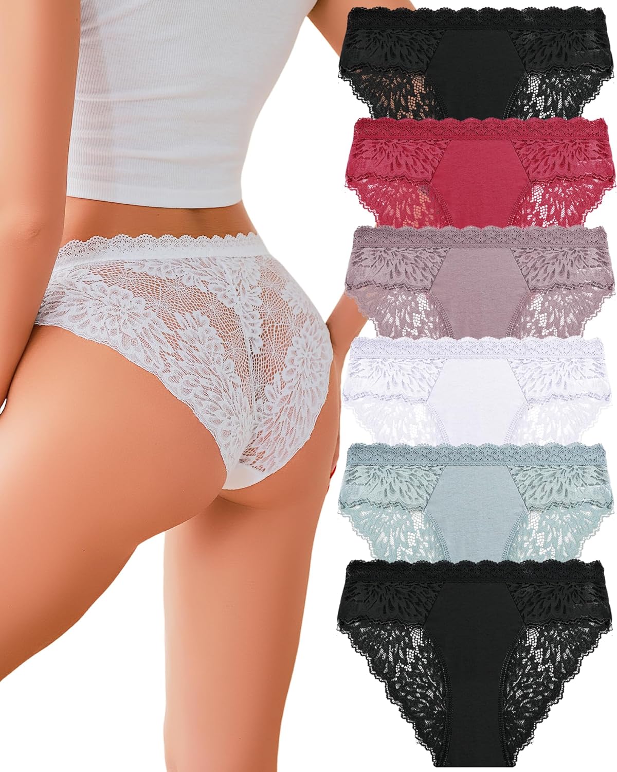 Lace Trim Cotton Briefs