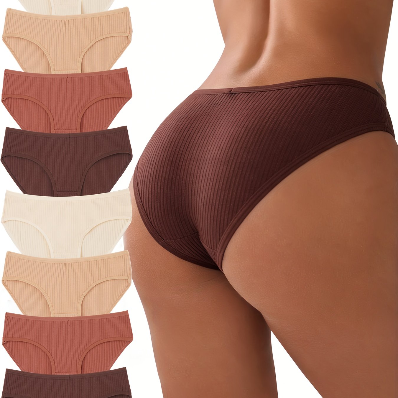 8-Pack Ribbed Bikini Briefs