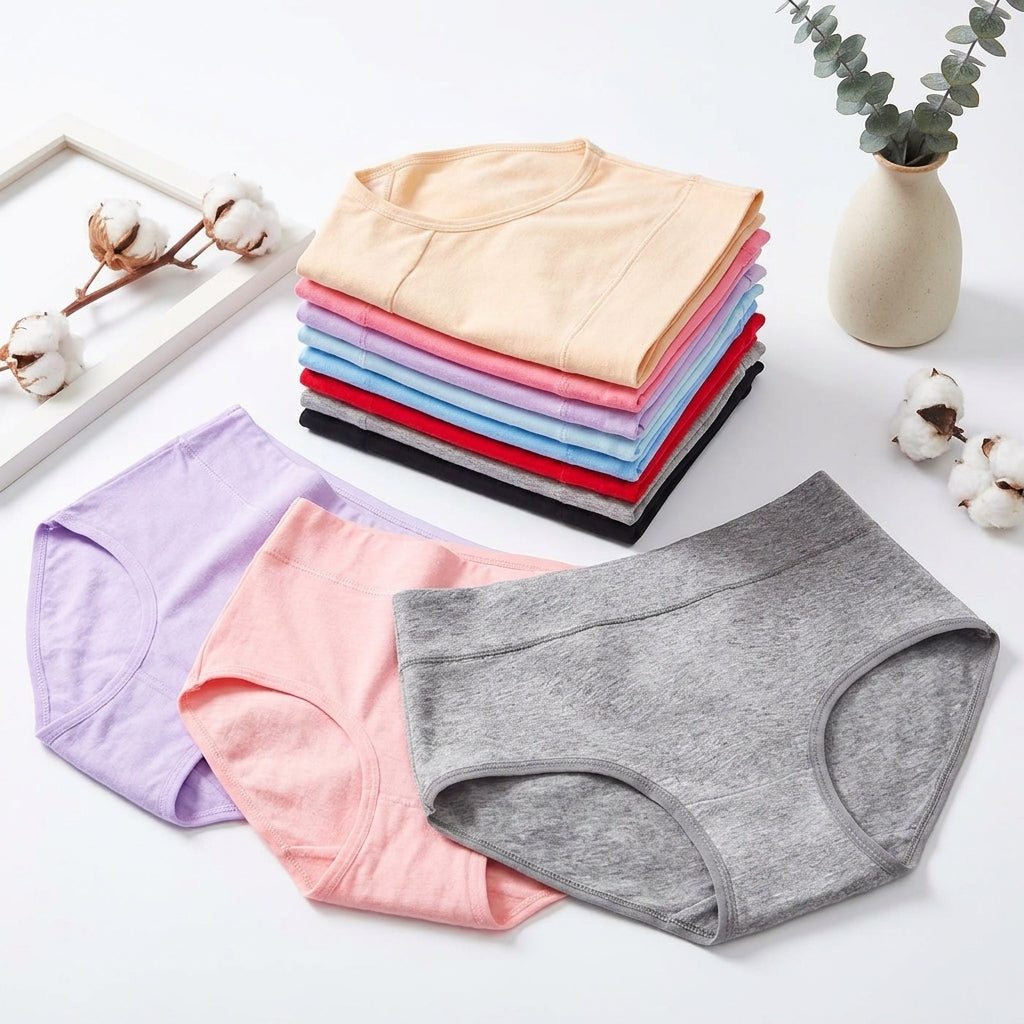 Pure Cotton High-Waist Briefs