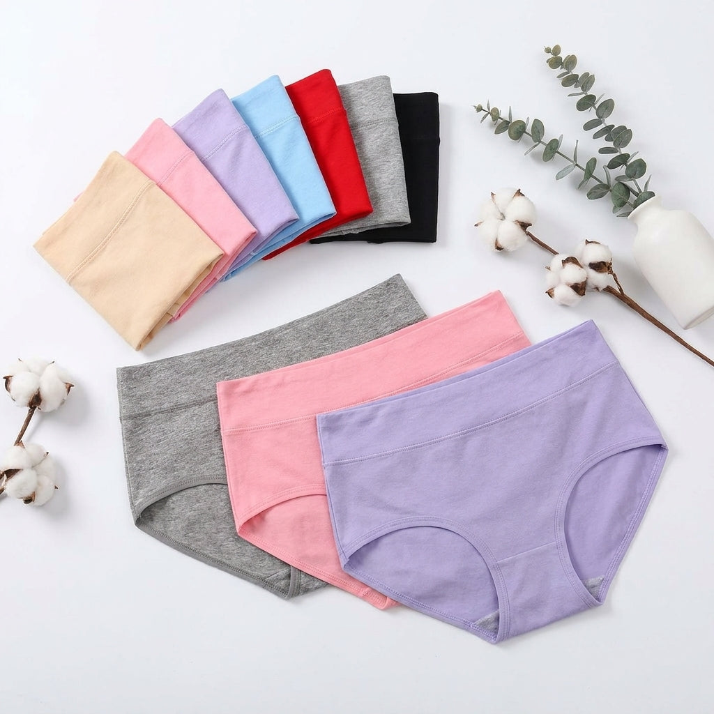 Pure Cotton High-Waist Briefs