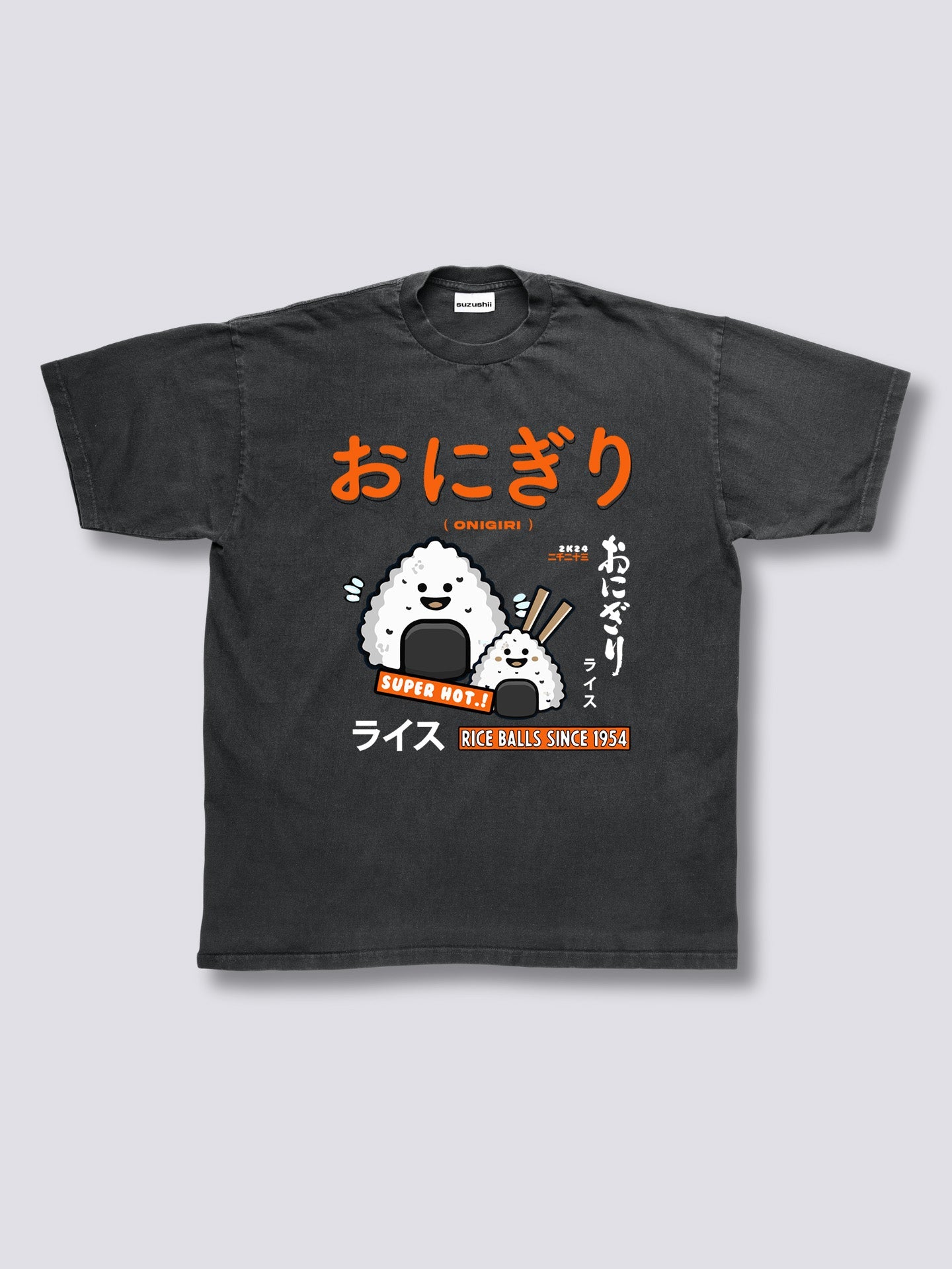 Front Print - Rice Ball Vintage T-Shirt