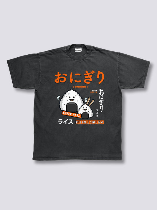 Front Print - Rice Ball Vintage T-Shirt