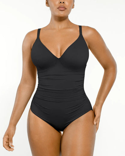 Smart Sculpt™ Ruched Lace-Up Back Shaping Swimsuit