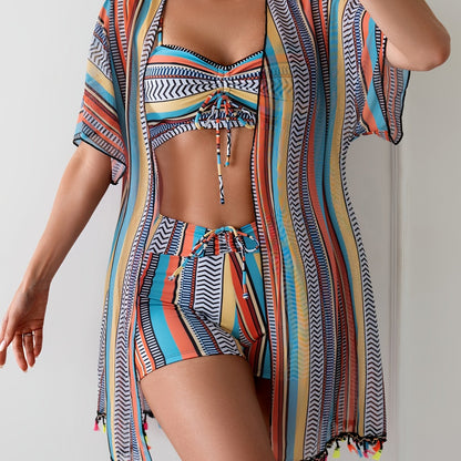 Goa Striped Bikini Swimsuit - 3pcs