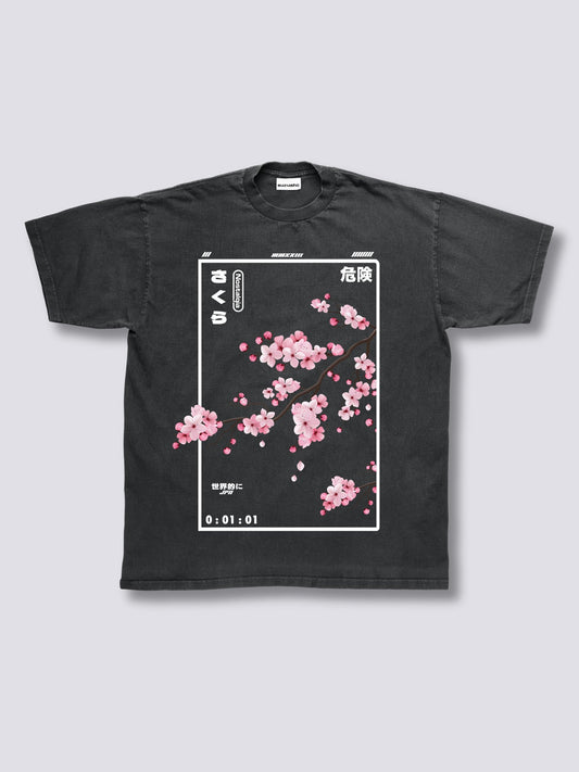 Front Print - Cherry Blossom Vintage T-Shirt