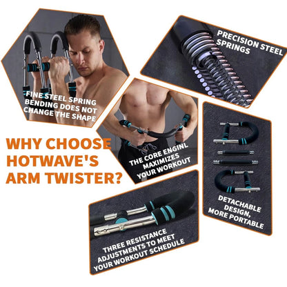 Twister Arm Exerciser,Adjustable Spring Workout Bar, Forearm Triceps Chest En...
